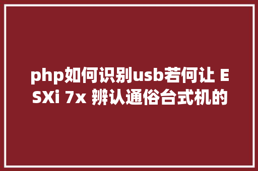 php如何识别usb若何让 ESXi 7x 辨认通俗台式机的网卡