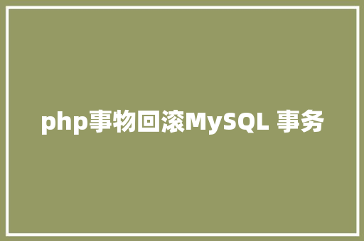 php事物回滚MySQL 事务 Webpack