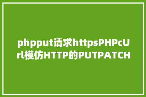 phpput请求httpsPHPcUrl模仿HTTP的PUTPATCH要求