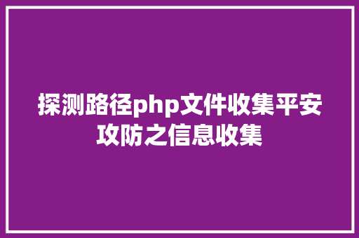 探测路径php文件收集平安攻防之信息收集 Webpack