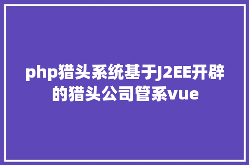 php猎头系统基于J2EE开辟的猎头公司管系vue