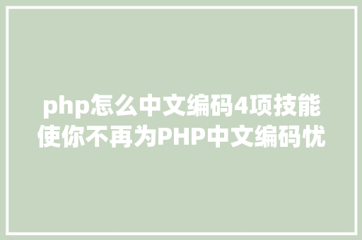 php怎么中文编码4项技能使你不再为PHP中文编码忧 JavaScript