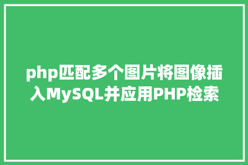 php匹配多个图片将图像插入MySQL并应用PHP检索图像 AJAX