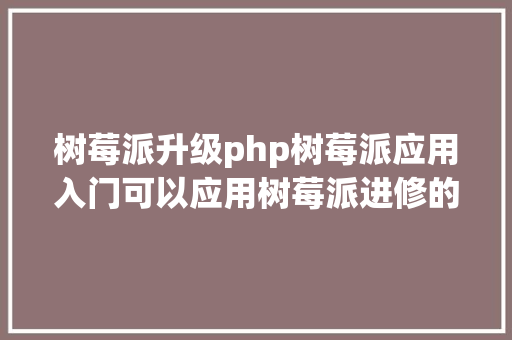 树莓派升级php树莓派应用入门可以应用树莓派进修的 3 种风行编程说话