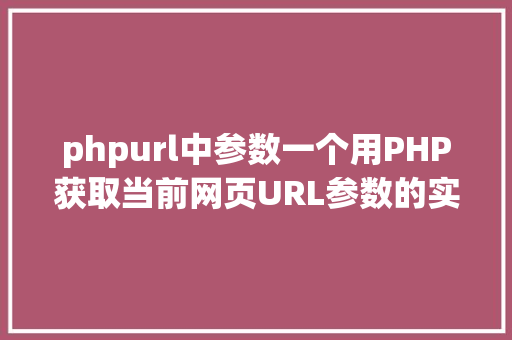 phpurl中参数一个用PHP获取当前网页URL参数的实例 Python