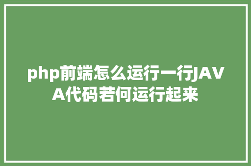 php前端怎么运行一行JAVA代码若何运行起来