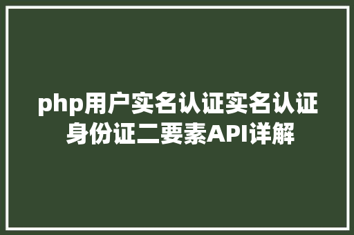 php用户实名认证实名认证 身份证二要素API详解 JavaScript