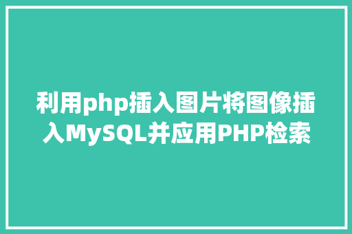 利用php插入图片将图像插入MySQL并应用PHP检索图像 jQuery