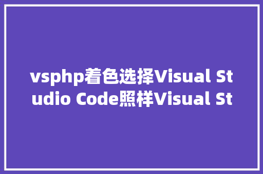 vsphp着色选择Visual Studio Code照样Visual Studio