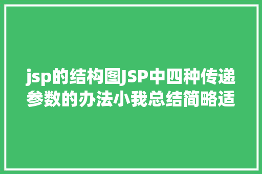 jsp的结构图JSP中四种传递参数的办法小我总结简略适用 Python