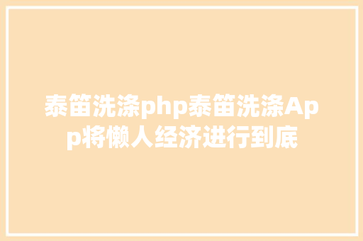 泰笛洗涤php泰笛洗涤App将懒人经济进行到底