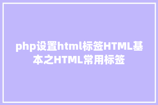 php设置html标签HTML基本之HTML常用标签 CSS