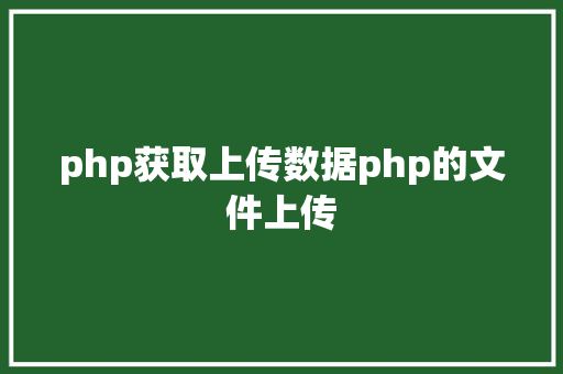 php获取上传数据php的文件上传 SQL