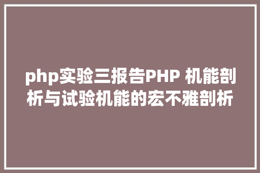 php实验三报告PHP 机能剖析与试验机能的宏不雅剖析 Ruby