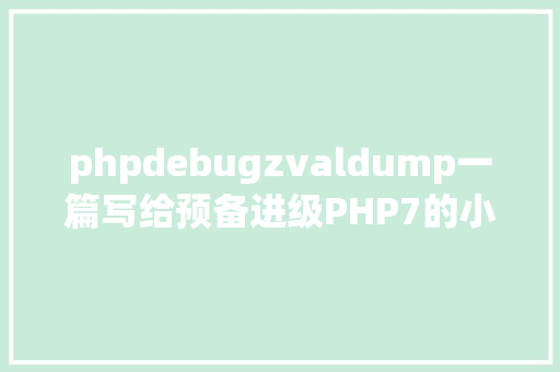 phpdebugzvaldump一篇写给预备进级PHP7的小伙伴的文章 Docker