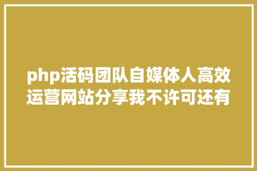 php活码团队自媒体人高效运营网站分享我不许可还有人不知道 Vue.js