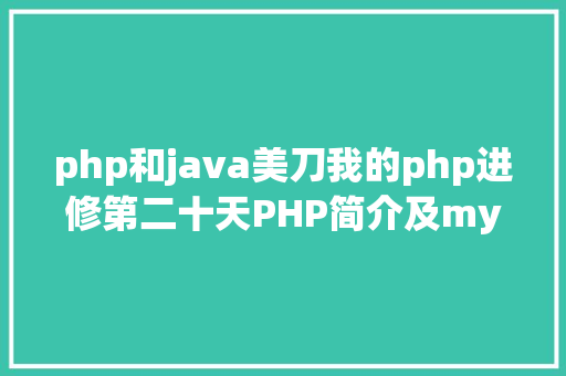 php和java美刀我的php进修第二十天PHP简介及mysql的操作 Vue.js