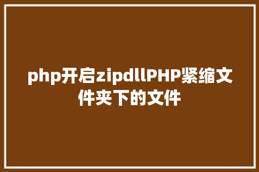 php开启zipdllPHP紧缩文件夹下的文件 RESTful API