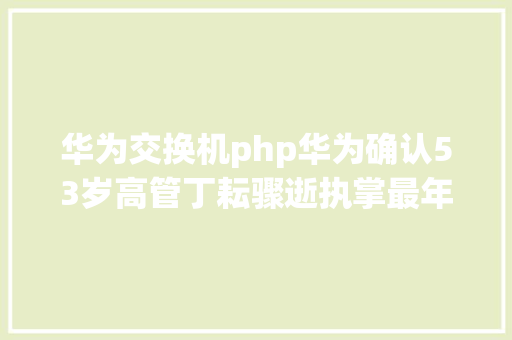 华为交换机php华为确认53岁高管丁耘骤逝执掌最年夜营收营业东南年夜学卒业