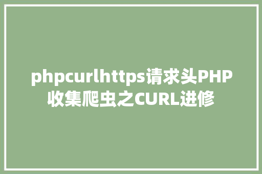 phpcurlhttps请求头PHP收集爬虫之CURL进修 Python