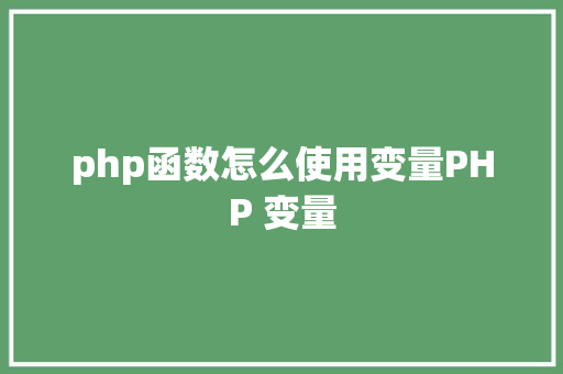 php函数怎么使用变量PHP 变量 CSS