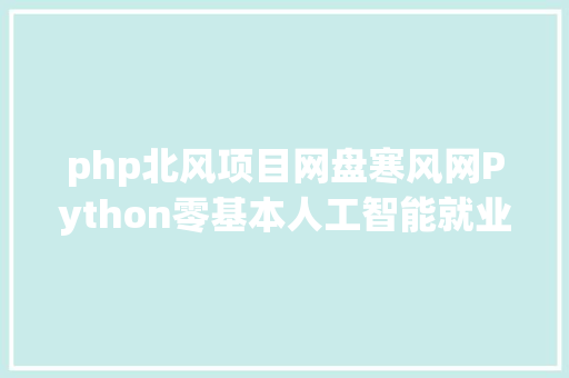 php北风项目网盘寒风网Python零基本人工智能就业课程30G视频教程分享 Webpack