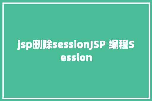 jsp删除sessionJSP 编程Session Node.js