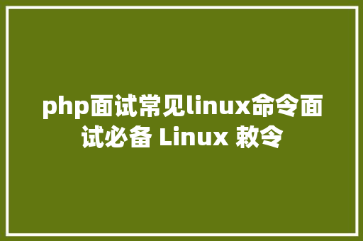 php面试常见linux命令面试必备 Linux 敕令 NoSQL