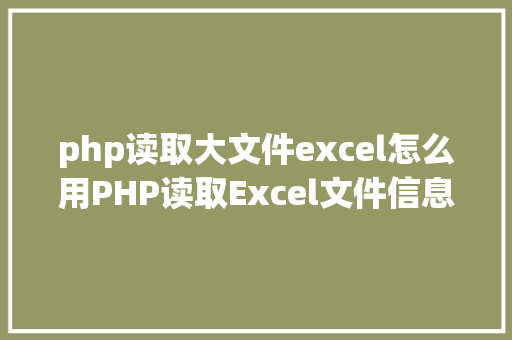 php读取大文件excel怎么用PHP读取Excel文件信息及内容图文教程 React