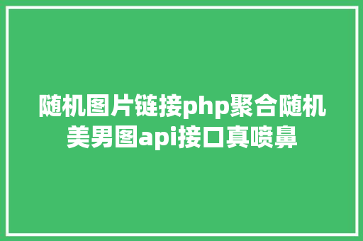 随机图片链接php聚合随机美男图api接口真喷鼻 SQL