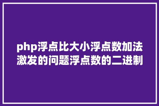 php浮点比大小浮点数加法激发的问题浮点数的二进制表现