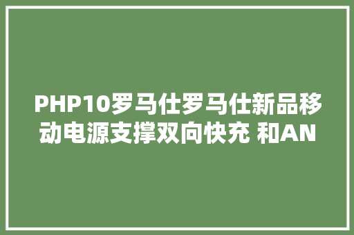 PHP10罗马仕罗马仕新品移动电源支撑双向快充 和ANKER比比怎么样