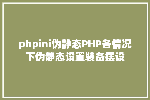 phpini伪静态PHP各情况下伪静态设置装备摆设 Webpack