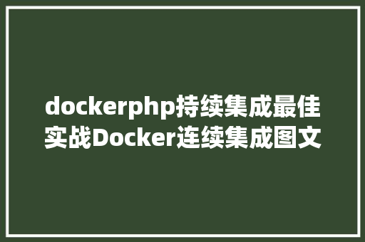 dockerphp持续集成最佳实战Docker连续集成图文详解 CSS