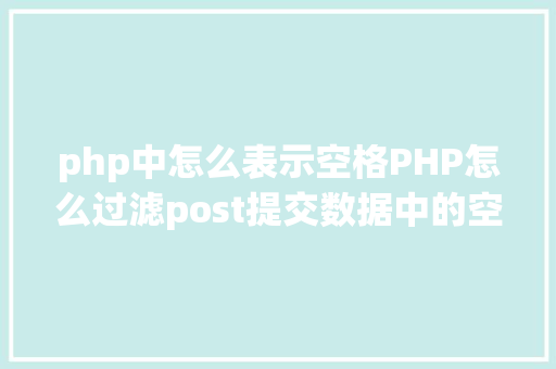 php中怎么表示空格PHP怎么过滤post提交数据中的空格 Ruby