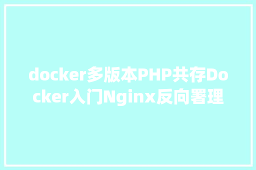 docker多版本PHP共存Docker入门Nginx反向署理做前端多个Docker容器共存做后端 AJAX