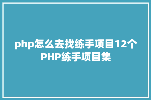 php怎么去找练手项目12个PHP练手项目集 Python