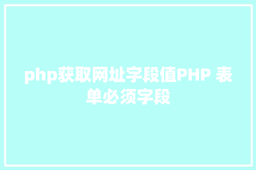 php获取网址字段值PHP 表单必须字段 jQuery