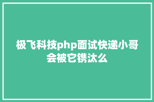 极飞科技php面试快递小哥会被它镌汰么