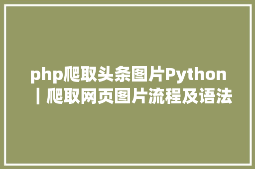 php爬取头条图片Python｜爬取网页图片流程及语法说明附代码 PHP