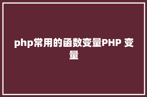 php常用的函数变量PHP 变量 Python