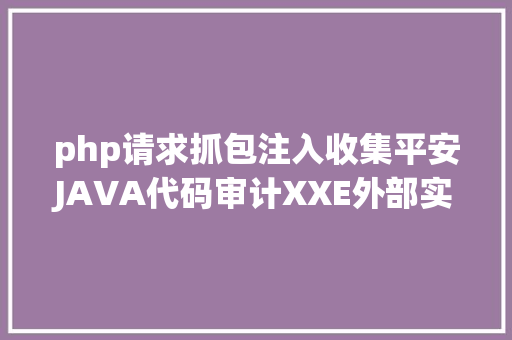 php请求抓包注入收集平安JAVA代码审计XXE外部实体注入 Webpack