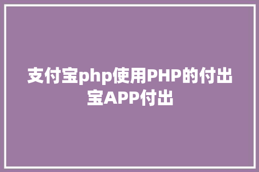 支付宝php使用PHP的付出宝APP付出 Vue.js