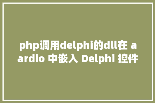 php调用delphi的dll在 aardio 中嵌入 Delphi 控件