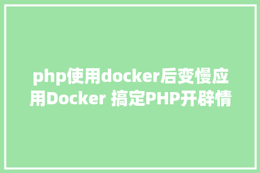 php使用docker后变慢应用Docker 搞定PHP开辟情况 HTML