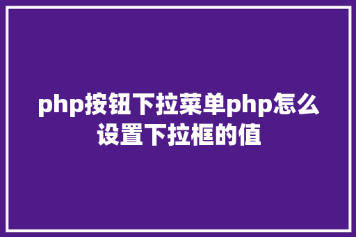 php按钮下拉菜单php怎么设置下拉框的值 JavaScript