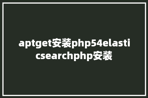 aptget安装php54elasticsearchphp安装 PHP