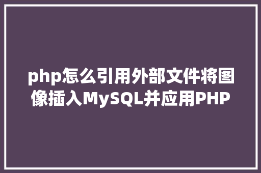 php怎么引用外部文件将图像插入MySQL并应用PHP检索图像 Java