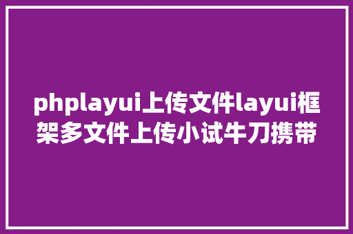 phplayui上传文件layui框架多文件上传小试牛刀携带额外参数到后台 Python