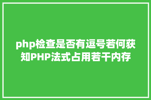 php检查是否有逗号若何获知PHP法式占用若干内存 Node.js